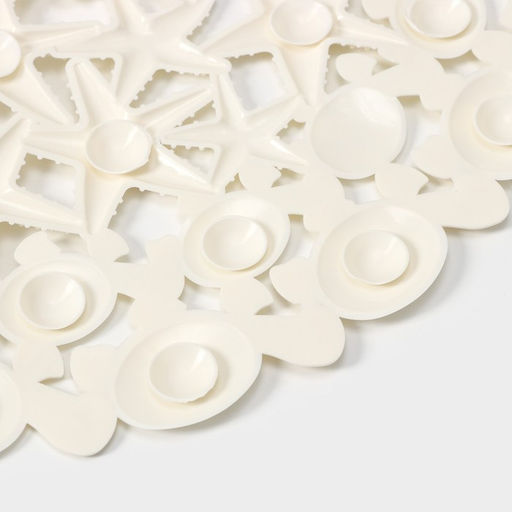 Коврик противоскользящий в ванну Доляна «Прибрежье», на присосках, 38×68 см, цвет белый