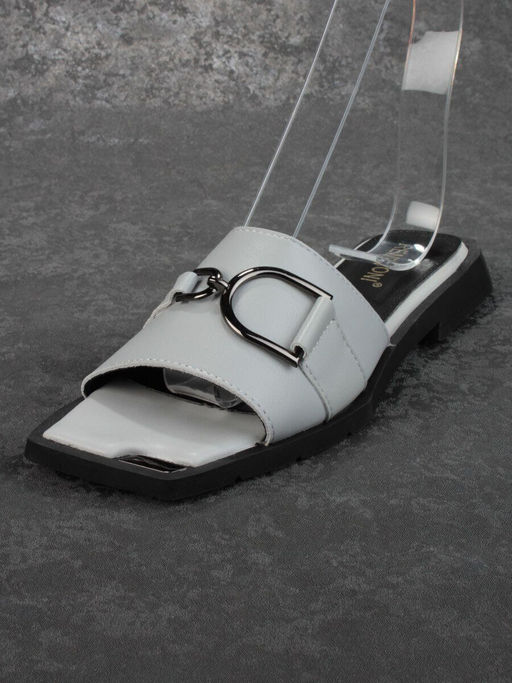 08-PEY184-3 BLACK/GRAY Босоножки женские (натуральная кожа) - No name фото 3