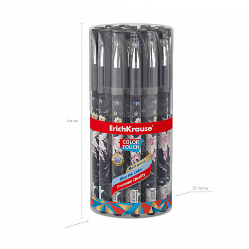 Цена за 24 шт. Ручка шариковая ErichKrause ColorTouch Stick Lily 0.7, цвет чернил синий (в тубусе по 24 шт.)  фото 5