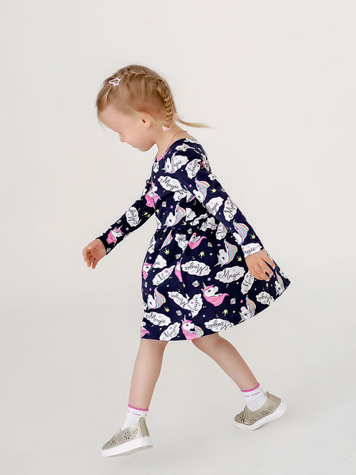 Платье Эля синий единороги - Sovalina фото 12