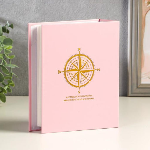 Фотоальбом на 100 фото 10×15 см «Золотые узоры на розовом», 18×14×5.5 см