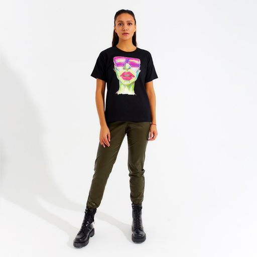 Футболка женская MINAKU Girl, чёрная, размер 42