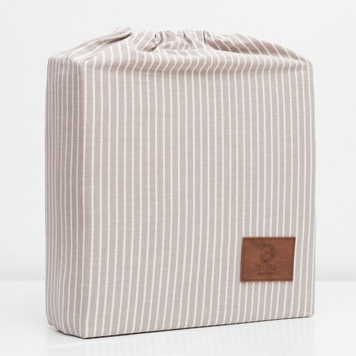 Постельное бельё Этель Полоски 2 сп, размер 180х210 см, 220х240 см, 50х70 см-2шт, цвет бежевый, 100% жатый хлопок, 140г  фото 12