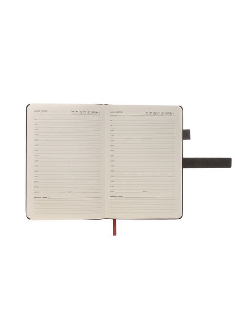 Ежедневник недатированный А5, с хлястиком, 80 листов, в линейку, пвх, черный - Simaland фото 9