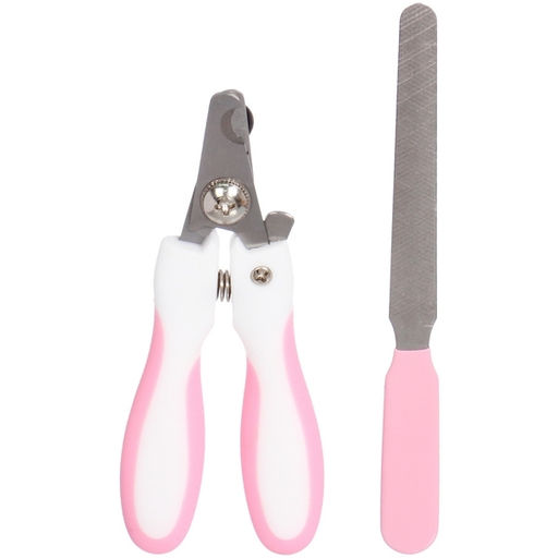 Цена за 2 шт. Набор для груминга "Великолепный Бро", когтерез и пилка, цвет белый/розовый (блистер U)