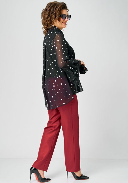 Блуза EVA GRANT 7221 принт горох