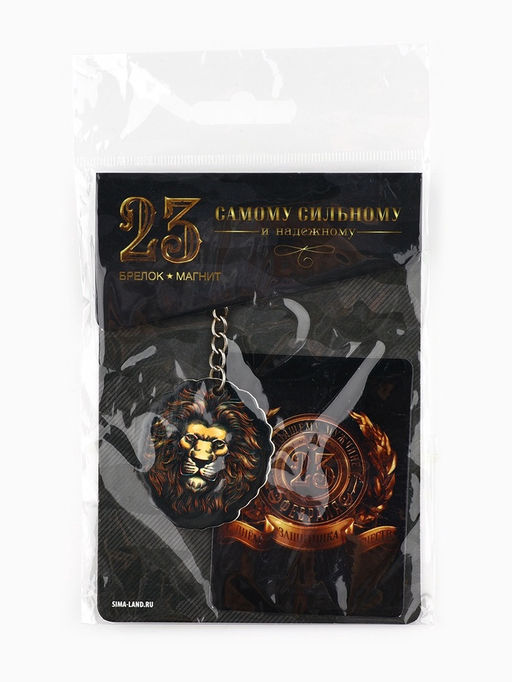 Цена за 2 шт. Магнит и брелок на 23 Февраля «Лев», 11×14 см