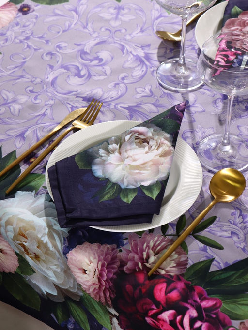 Набор кухонный «Этель. Цветочный этюд»: скатерть 110×150 см, салфетки 40×40 см, 4 шт., 100% хлопок