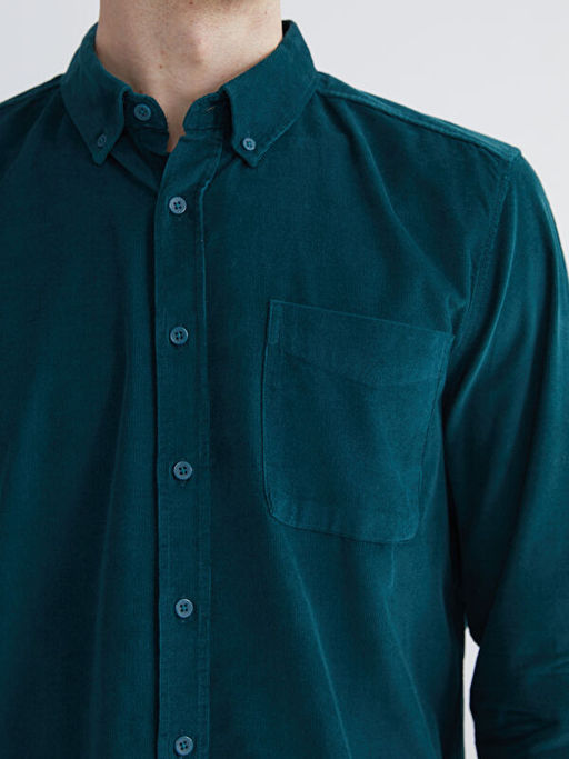 Regular Fit Uzun Kollu Kadife Erkek G?mlek