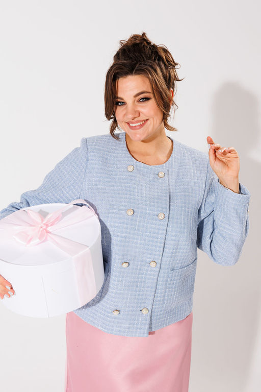 Жакет ANELLI 1430 голубой  фото 3