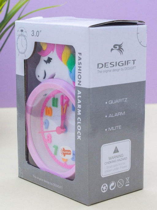 Часы-будильник Cute unicorn, pink (13х9 см)