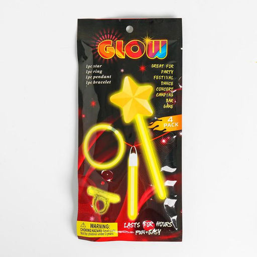 Неоновые аксессуары, набор 4 предмета: жезл, браслет, кольцо, подвеска, цвета МИКС - Simaland фото 2