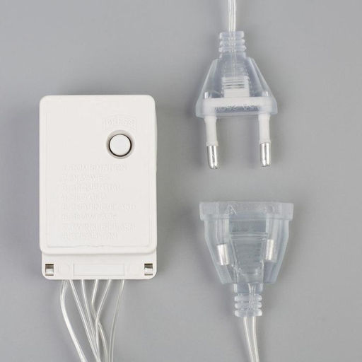 Гирлянда Занавес 3?1.4 м с насадками Перья, IP20, прозрачная нить, 80 LED, свечение тёплое белое, 8 режимов, 220 В - Luazon lighting фото 6