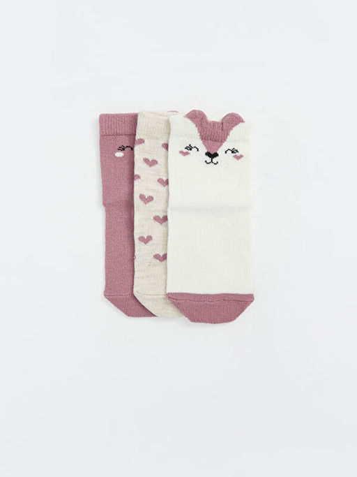 Bask?l? K?z Bebek Soket ?orap 3l? - Waikiki фото 2