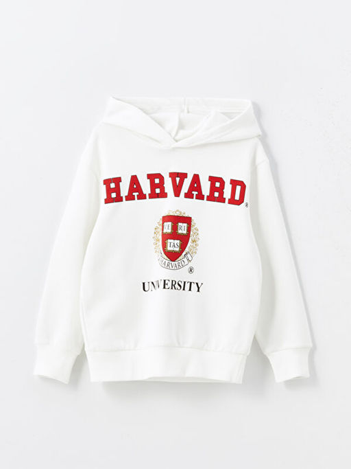 Kap??onlu Harvard University Bask?l? Erkek ?ocuk Sweatshirt