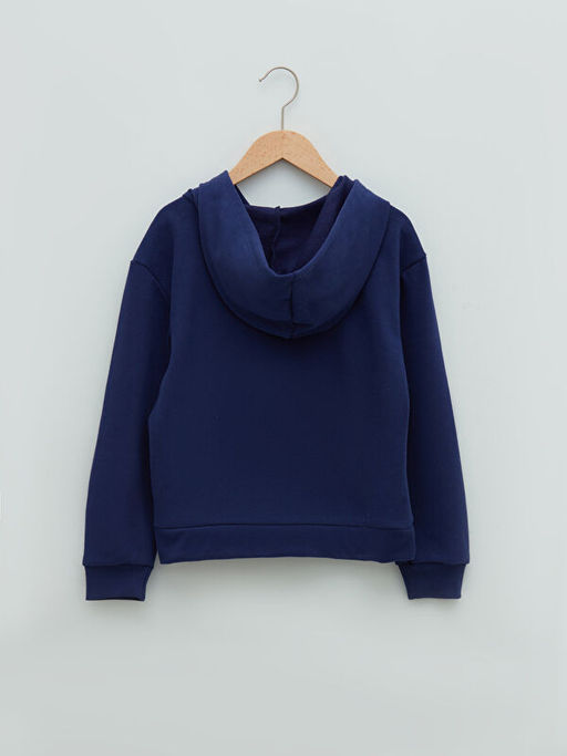 Kap??onlu Bask?l? Uzun Kollu K?z ?ocuk Sweatshirt - Waikiki фото 2