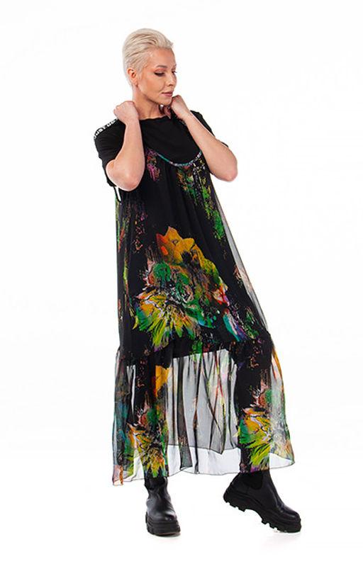 Два в одном! Платье черное трикотажное и шикарный шифоновый сарафан! - Ckc collections фото 2