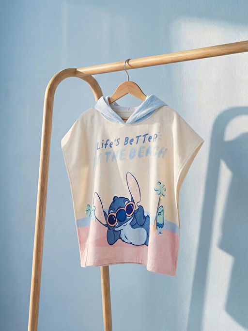 Stitch Bask?l? K?z ?ocuk Pan?o Havlu