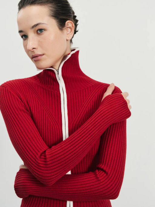 Вязаный лонгслив на молнии / Zarina