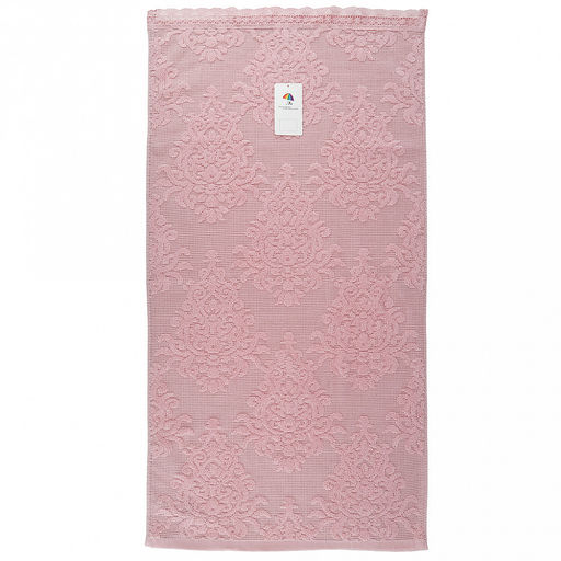 Полотенце махровое "Династия" 50х90см, хлопок 100%, ажурный кант, розовый (Китай)