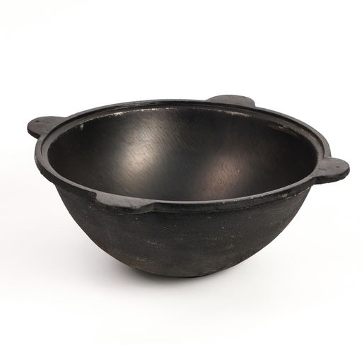 УЦЕНКА Казан чугунный, 12 л, плоское дно, нет крышки