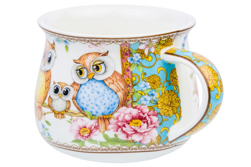 Кружка 250 мл 11*8,5*7 см Совушки, бочонок, NEW BONE CHINA - Elan gallery фото 11