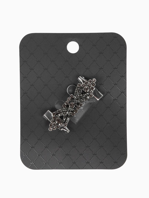 Зажим для кардигана "Ажур", х, цвет серый в чернёном серебре