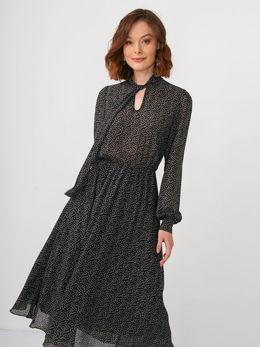 Платье шифон резинка+галстук