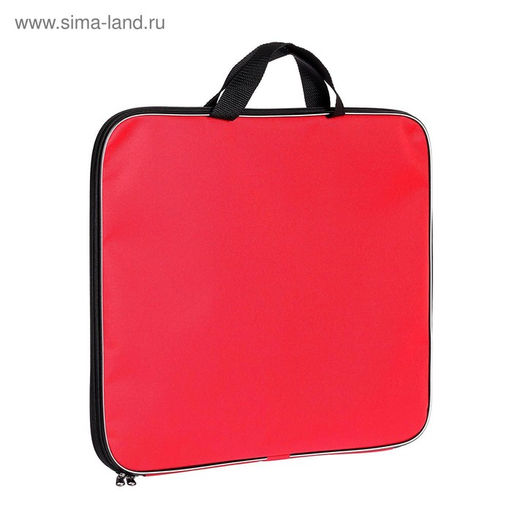 Папка для чертежей и рисунков А3, 470×350×20 мм, с ручками, текстильная, Calligrata Стандарт, Красная, плотность 600D