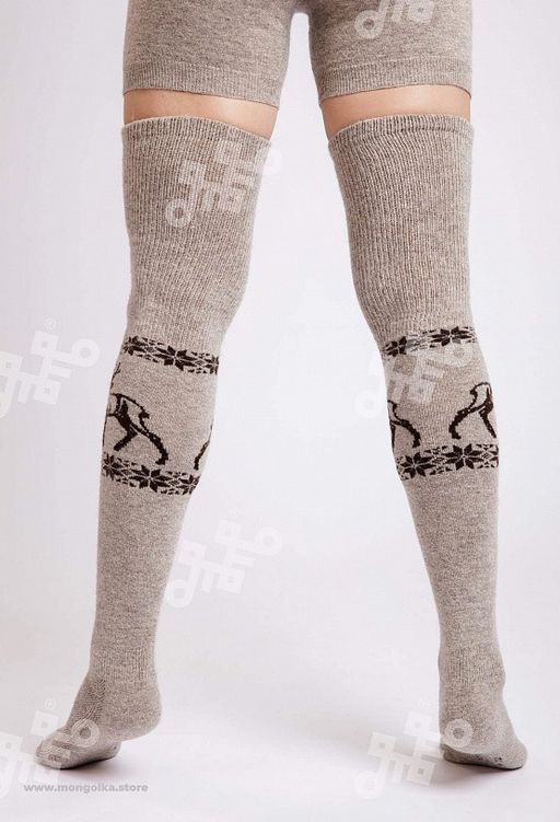 Чулки из 100% монгольской шерсти (арт. 01131) - Тод оймс ххк фото 2