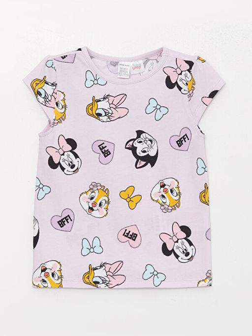 Bisiklet Yaka K?sa Kollu Minnie Mouse Bask?l? K?z Bebek Pijama Tak?m? - Waikiki фото 2