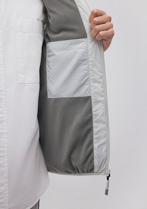 Kapusonlu Gri Sisme Yelek - Mavi фото 6