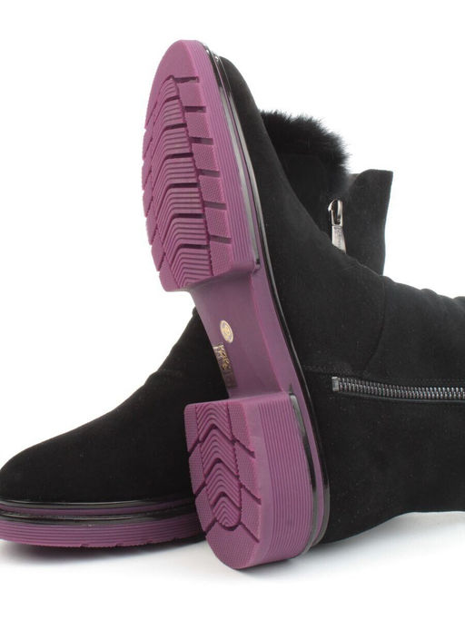 04-A3C1002-21B100M BLACK Ботинки зимние женские (натуральная замша, натуральная шерсть)