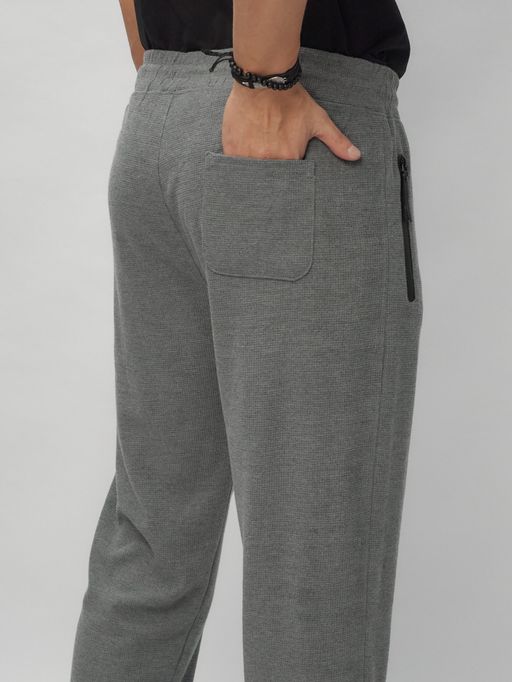 Брюки джоггеры спортивные трикотажные мужские серого цвета 001Sr