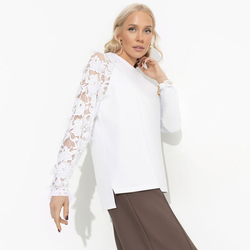 Свитшот с объемным декором Модная хроника (white) - Charutti фото 7