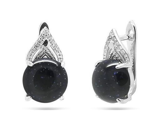 Серьги из серебра авантюрин, МЦВ533