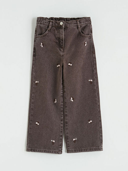 Beli Ayarlanabilir Lastikli K?z ?ocuk Jean Pantolon