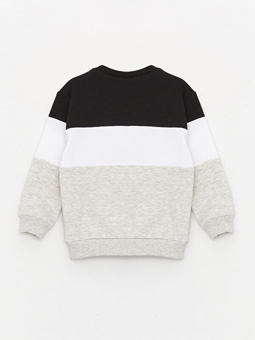 Bisiklet Yaka Uzun Kollu Be?ikta? Bask?l? Erkek Bebek Sweatshirt - Waikiki фото 2