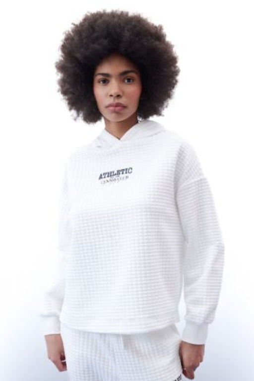 DeFactoFit Oversize Genis Kal?p Kapusonlu Kapitone Sporcu Sweatshirt