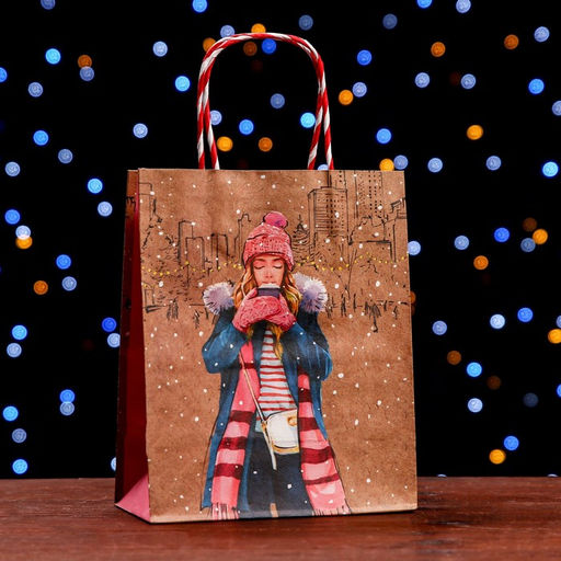 Пакет подарочный Новогодняя прогулка 18 х 22,3 х 10 см - Simaland фото 3