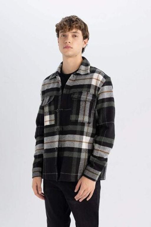 Рубашка Relax Fit в клетку с длинным рукавом Lumberjack - Defacto фото 3