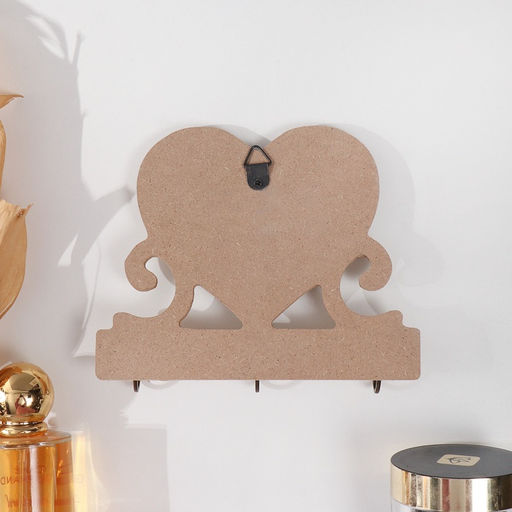 Настенные крючки декоративные Ажурное сердце с растениями, дерево, 2.5?14.5?11.5 см