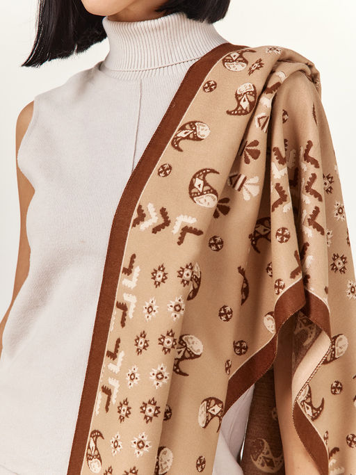 в составе ШЕРСТЬ  и КАШЕМИР Большой, мягкий, теплый  двусторонний палантин - Tantino фото 7