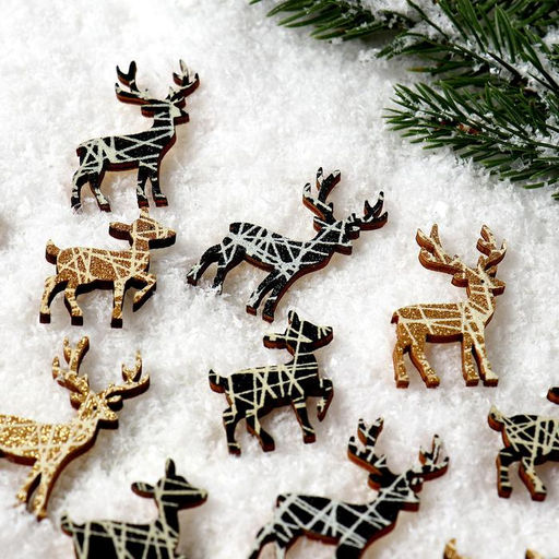 Новогодний декор «Олень», с подсветкой, 8×12.5 см, набор 12 шт.