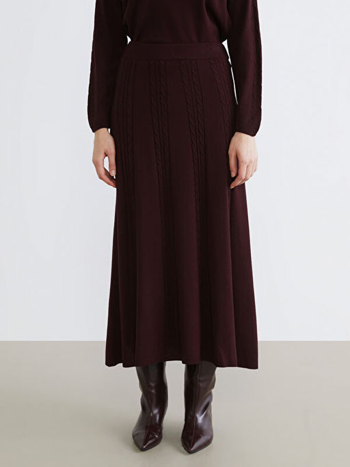 Beli Lastikli Kendinden Desenli Klo? Triko Etek