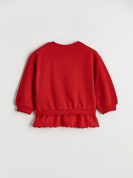 Fisto Detayl? K?z ?ocuk Kal?n Sweatshirt