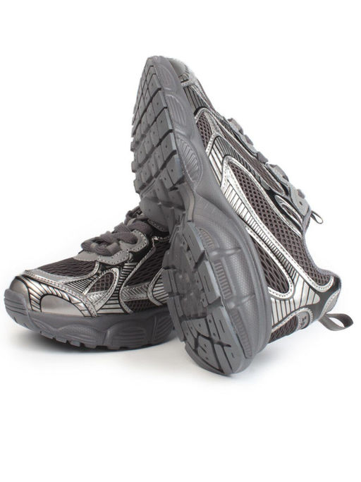 05-P247-1 BLACK/SILVER Кроссовки женские (искусственные материалы, сетка)