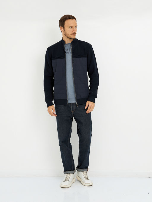 кардиган мужской на молнии темно-синий - Glenfield фото 2