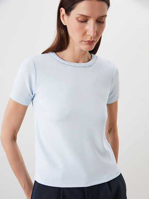 Bisiklet Yaka Kad?n Ti??rt