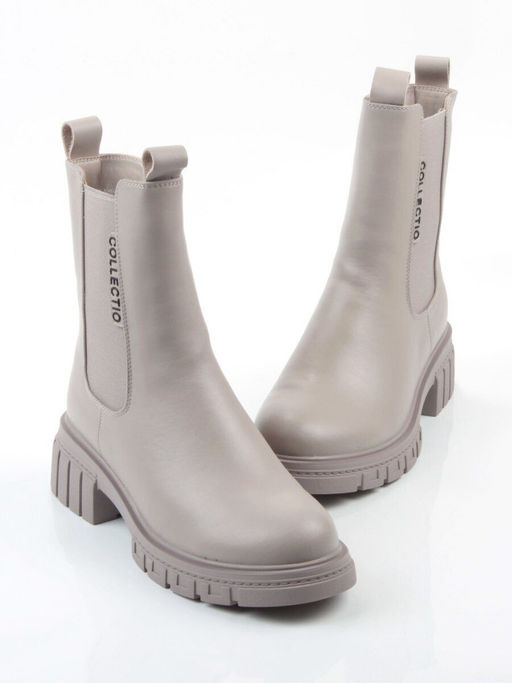 04-PAM370-3Z GRAY/BEIGE Ботинки зимние женские (натуральная кожа, 100% шерсть)